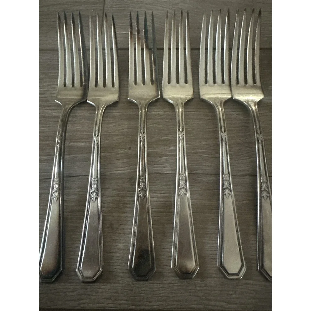 6 PCs INTERNATIONAL SILVER Mayfair Dinner‎ Forks Silverplate Silver Plate Rogers